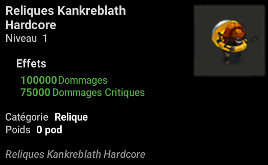 Relique Kankreblath P20 Bonus