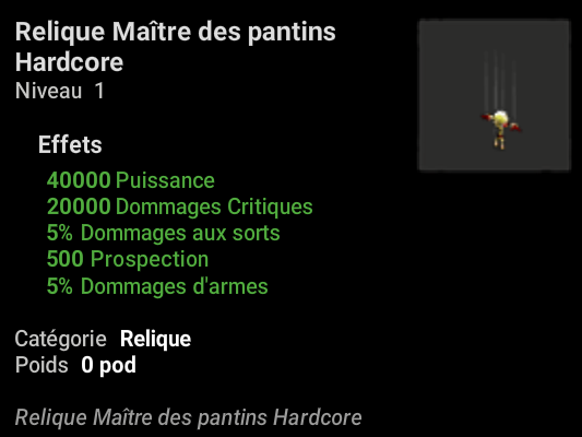 Relique Maître des pantins P45